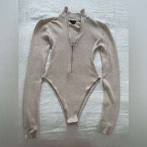 Boohoo Zip Sweater Bodysuit